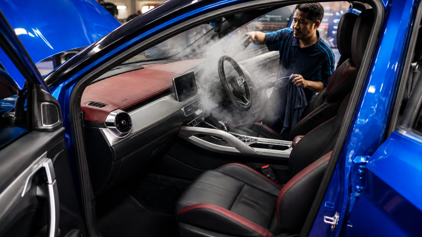 Professional steam detailing result
